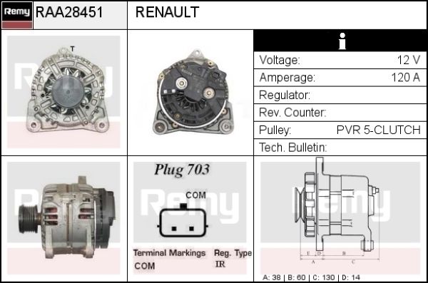 DELCO REMY Generaator RAA28451